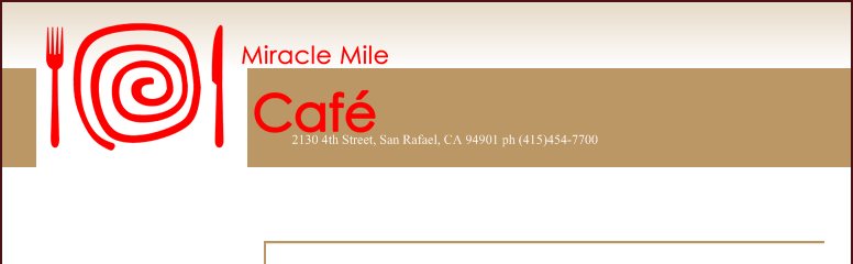 Pet Friendly Miracle Mile Cafe in San Rafael, CA