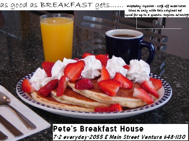 Pet Friendly Pete's Breakfast House in Ventura, CA