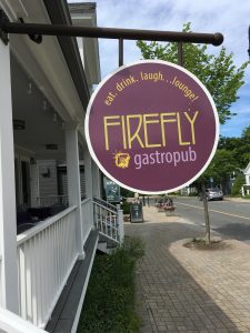 photo of sign for Firefly Gastropub in Lenox MA dog friendly restaurants in the Berkshires