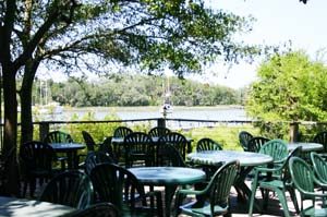 photo of waterside pet friendly seating at Creekside Dinery in St. Augustine FL