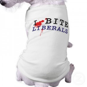 dog with political shirt